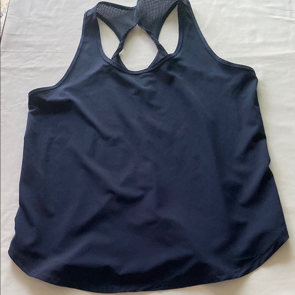 American Eagle Outfitters Blue Cut Out Racerback Tank Top - Picture 5 of 5